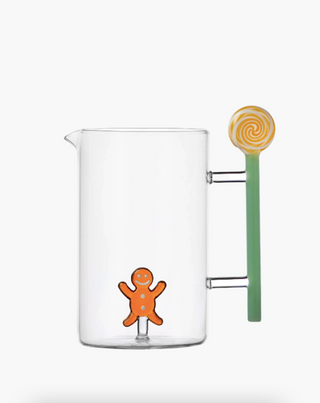 Ginger Bread and Candy Jug with Green Handle