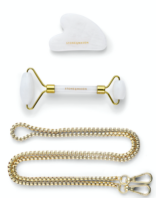 The Fluffy Pearl Stone Bag & Crystal Beauty Kit