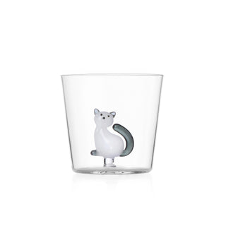 White Cat Smoked Tail Sitting Tumbler
