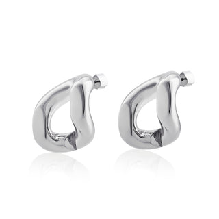Silver 3.5cm Link Earrings