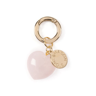 Rose Quartz Heart Keyring