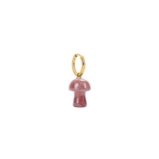 Strawberry Quartz Mini Mushroom Charm Earring