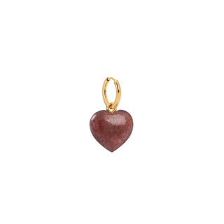 Strawberry Quartz Mini Heart Charm Earring