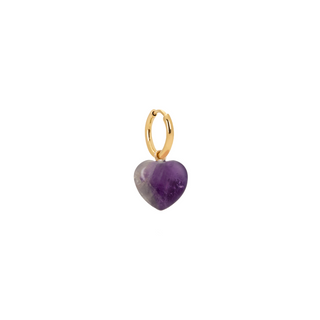 Amethyst Mini Heart Charm Earring