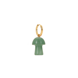 Green Aventurine Mushroom Charm Earring