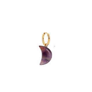 Amethyst Moon Charm Earring
