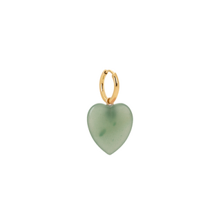 Green Aventurine Heart Charm Earring