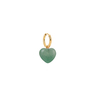 Green Aventurine Mini Heart Charm Earring