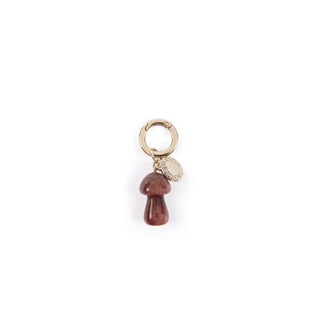 Strawberry Quartz Mushroom Keyring