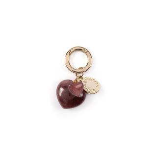 Double Heart Strawberry Quartz Bag Charm