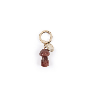 Strawberry Quartz Mushroom Bag Charm