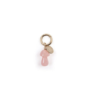 Rose Quartz Mushroom Keyring