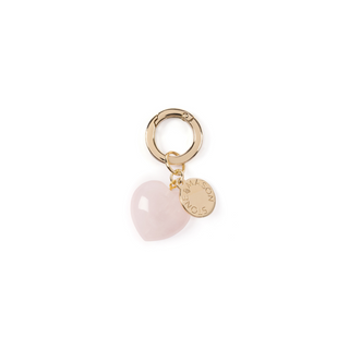 Rose Quartz Heart Bag Charm