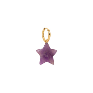 Amethyst Star Charm Earring