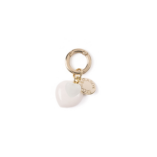 Double Heart White Jasper Bag Charm