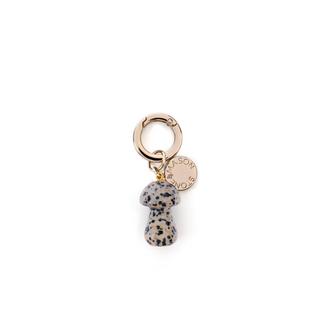 Dalmatian Jasper Mushroom Bag Charm