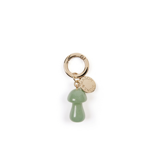 Green Aventurine Mushroom Bag Charm