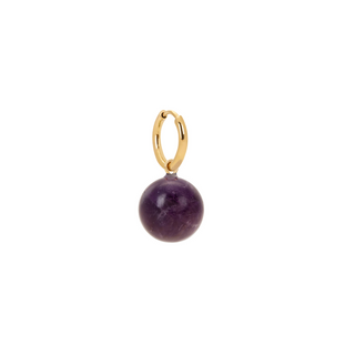 Amethyst Sphere Charm Earring