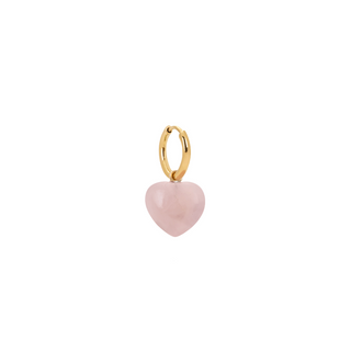 Rose Quartz Mini Heart Charm Earring