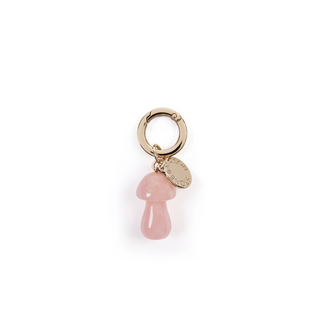 Rose Quartz Mushroom Bag Charm
