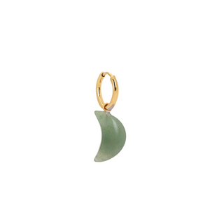 Green Aventurine Moon Charm Earring