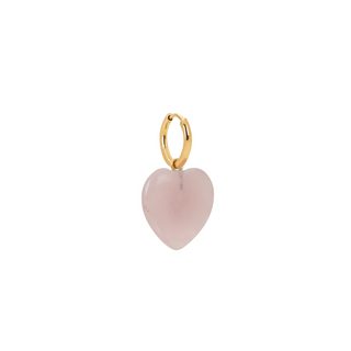 Rose Quartz Heart Charm Earring