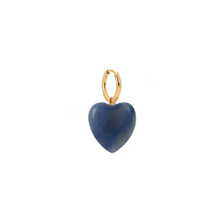 Blue Aventurine Heart Charm Earring