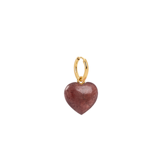 Strawberry Quartz Heart Charm Earring