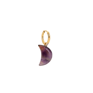 Amethyst Moon Charm Earring