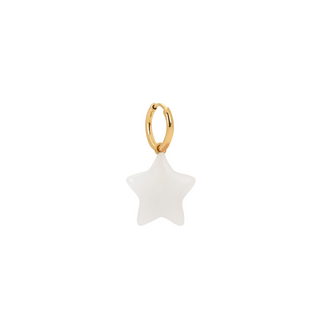 White Jasper Star Charm Earring