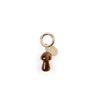 Tigers Eye Mushroom Bag Charm
