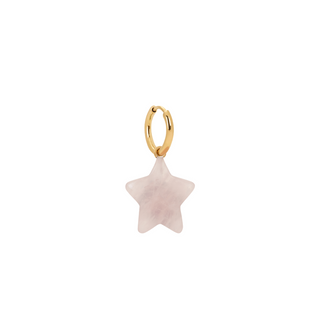 Rose Quartz Star Charm Earring