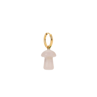 Rose Quartz Mushroom Charm Earring