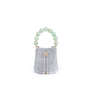 THE JADE DEBBIE BEAD HANDLE BUCKET BAG