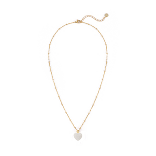 White Jasper Heart Charm Pendant
