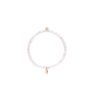 4mm Rose Quartz Bead Bracelet with Pink Pill Charm