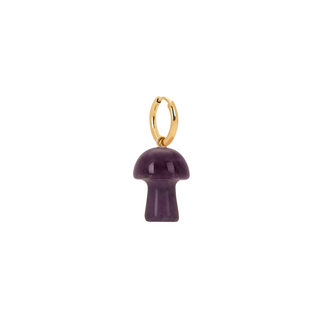 Amethyst Mushroom Charm Earring