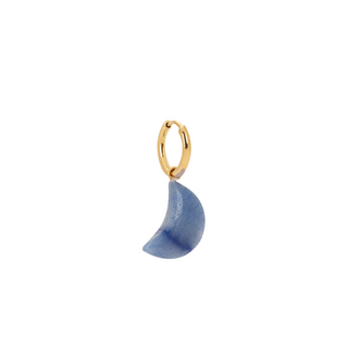 Blue Aventurine Moon Charm Earring