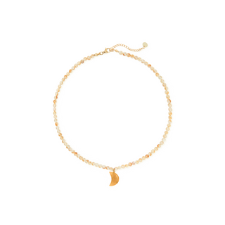 Citrine and Yellow Jasper Moon Necklace