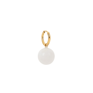 White Jasper Sphere Charm Earring