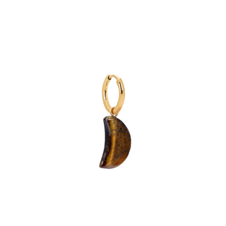 Tigers' Eye Moon Charm Earring