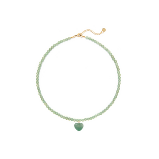 Green Aventurine Heart Charm Necklace