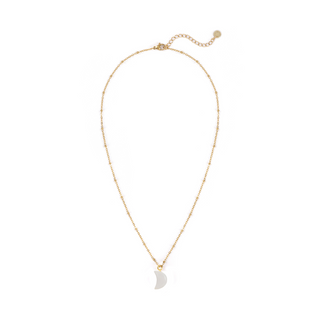 White Jasper Moon Charm Pendant