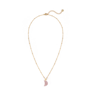 Rose Quartz Moon Charm Pendant