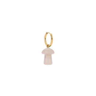 Rose Quartz Mini Mushroom Charm Earring