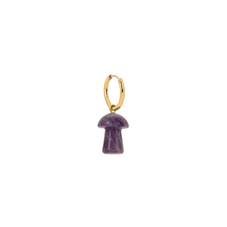 Amethyst Mini Mushroom Charm Earring