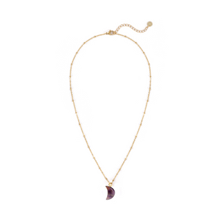 Amethyst Moon Charm Pendant