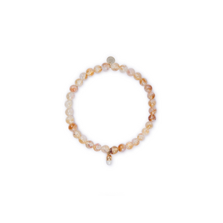 6mm Citrine Bead Bracelet with Pill Charm