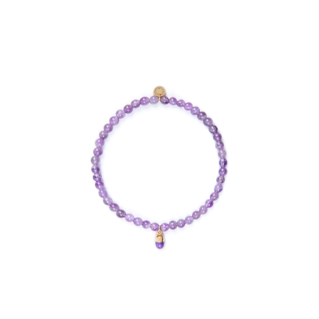 4mm Amethyst Bead Bracelet with Purple Pill Charm – Stone and Mason