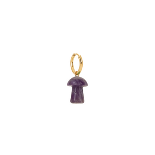 Amethyst Mini Mushroom Charm Earring